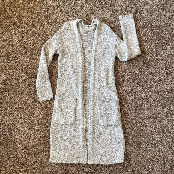 Gap long grey knit wool blend cardigan duster women’s size Small - Picture 1 of 10